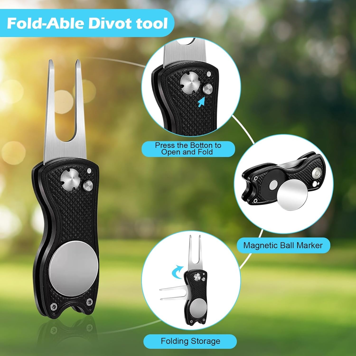 Golf Club Cleaning Kit – Club Brush with Water Bottle, Groove Cleaner, Microfibre Towel & Retractable Clip